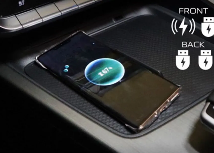 Bluetooth, USB ports, and wireless charging